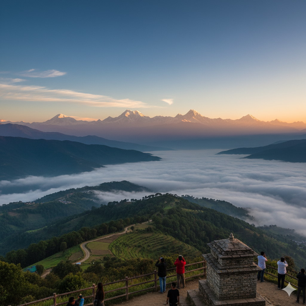 nagarkot hilltop one of the best camping places in nepal to visit
